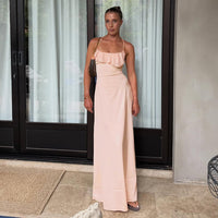 Casual Slip Dress With Ruffle Trim Loose-Fit Sexy Style