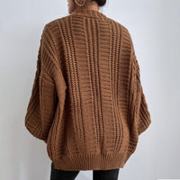 V-neck Sweater Women's Retro Fashion Loose Twist Knitted Coat