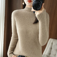 Simple Autumn And Winter Half-high Collar Bottoming Shirt Women's Sweater
