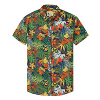 Lapel Print Thin Hawaiian Printed Shirt Men