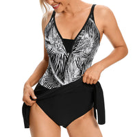 Sling Print Conservative Ladies One Piece Swimsuit