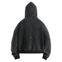 Retro Dark Gray Zipper Hip Hop Men And Women Couple