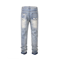 Patchwork Ripped Cat Beard Patch Casual Pants