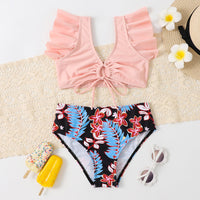 Swimwear Leaf Print Split Fashion Children