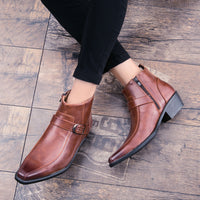 Men's Casual Personality Korean High Top Martin Leather Shoes