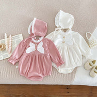 Baby Sunken Stripe Classic Style Romper Western Style Full Moon