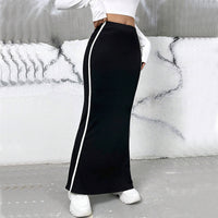 Female Elegant Contrasting Color Design Half Skirt