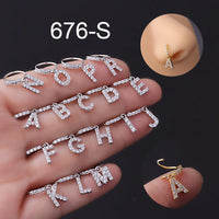 8mm Micro-Pave Cubic Zirconia 26-Letter Pendant