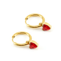 Stainless Steel Heart-Shaped Zircon Earrings Fashionable For Women