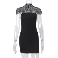 Fashionable Lace-trimmed Cape Tube Dress For Women