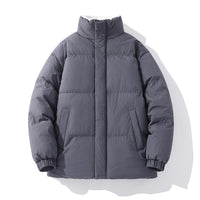 Fleece-lined Loose Cotton Coat Men's Stand Collar