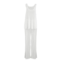 Casual Vest And Pants Set, Minimalist Womens Loungewear