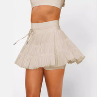 Lace Mesh Patchwork Culottes Exposure-proof Belt Safety Pants