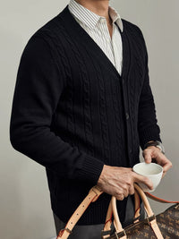 Youth Solid Color Autumn And Winter New Knitted Cardigan Long Sleeve Sweater