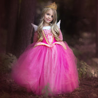 Girls' Fashion Simple Solid Color Princess Dress