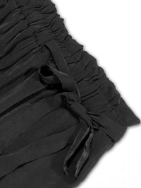 Plus Size Solid Color Loose Lace-up Wide Leg Trousers