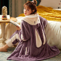 Sweet Fall Pajamas Flannel Nightgown Women