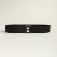 Punk Gold Rivet Chain Women's Belt Women's Elastic Stretch Wide Waist Corded Waist Black Slim Belt