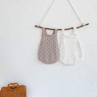 Male And Female Baby Hollow Strap Romper Knitted Wool Jumpsuit