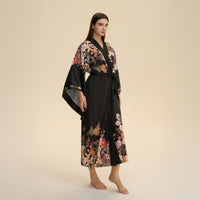 Womens SpringAutumn Printed Long-Sleeve Maxi Nightgown Loungewear