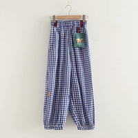 Plaid Casual Slim Versatile Pants