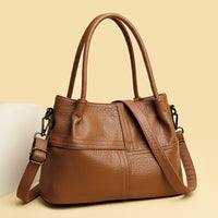 Women's Soft Leather Commuter Tote Bag Simple Shoulder Messenger Bag