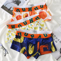Printed Ice Silk Men's Four Seasons Sexy And Breathable Boxers