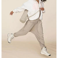 Women Zipper Pocket Suspender Trousers Jumpsuit