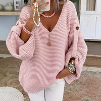 Autumn And Winter Long Sleeve V-neck Sweater