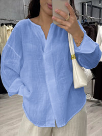 Casual Long Sleeve V-neck Regular Multicolor Women's Tops Blouse