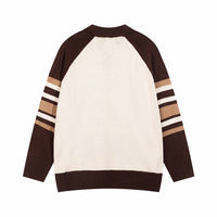 Retro Puppy Jacquard Polo Collar Contrast Color Sweater Lapel Knitwear