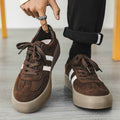 Leather Platform Casual Brown Men's Shoes