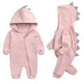 New Baby Long Sleeve Dinosaur Hooded Cotton Onesie