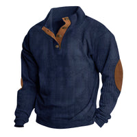 Men's Casual Stand-up Collar Long Sleeve Ribbed Corduroy Sweatshirt
