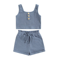 Baby Suit Camisole Shorts Sunken Stripe Children's Loungewear
