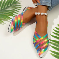 New Flat-bottomed Mesh Hollow-out Closed-toe Sandals