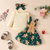 Long Sleeve Top Suspender Skirt Outfit