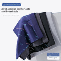 Men's Cotton U-convex Boxers Mid-waist 3D Printing