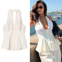 Women's Sleeveless Halter Neck Top