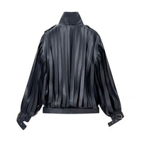 Stylish And Sophisticated Faux-leather Jacket With Tassels