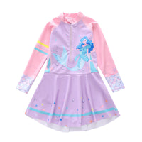 New Children's Swimsuit Women's Dress-style Long-sleeved Swimsuit Boxer