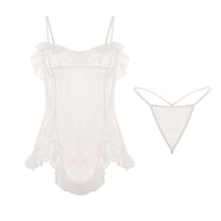 Passion Hot Backless Light Luxury Sheer Mesh Lazy Nightdress