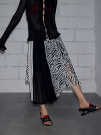 Irregularly Dyed Chiffon Patchwork Skirt For Women