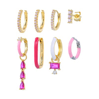 Hip Hop Women's Copper-plated Gold Double Row Earrings