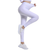 Bubble Yoga Pants Jacquard High Elastic Sports Gym Pants