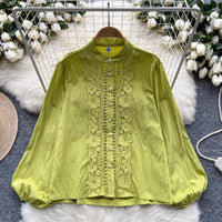 French Shirt Women's Early Autumn New Sweet Heavy Lace