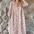 Women's Loose Round Neck Fashion Long Sleeve Printed Dress