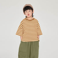 Summer Children Korean Striped Loose T-shirt
