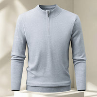 Men's Half-zip Knit Sweater Pullover Solid Color