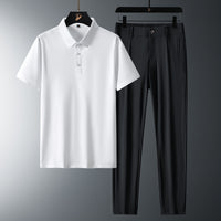 Business Casual Mens Ice-silk Suit